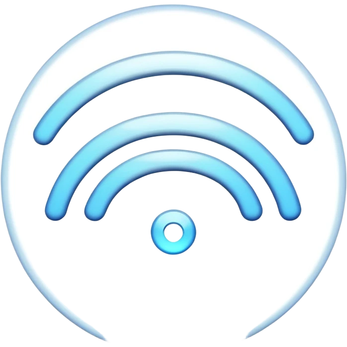 create a wifi symbol emoji exactly-like-the-reference-image-in-ios-emoji-style.-match-the-same-shape,-color,-and-glow-effect,-ensuring-it-is-smooth-and-shiny. set background 1841D6 emoji