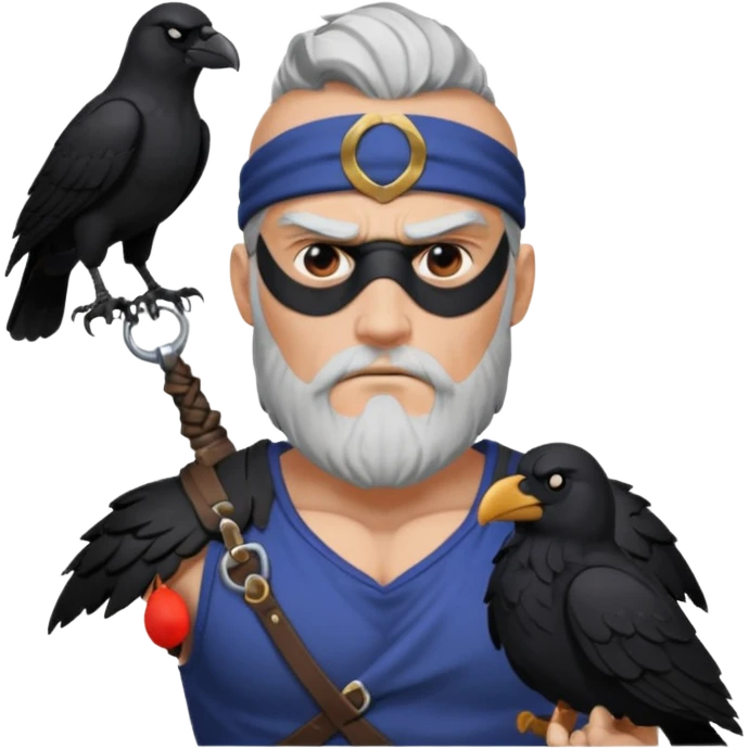 odin with eyepatch and raven on his shoulder emoji