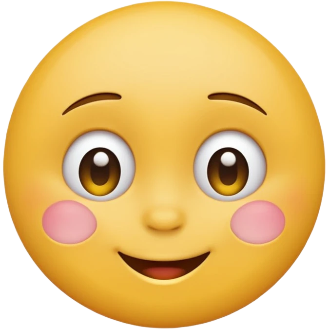Emoji, yellow round smiling face, pronounced shame emoji
