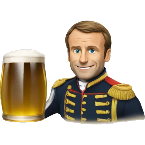 Macron buvant une bierre emoji