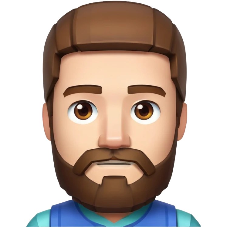 Steve from Minecraft movie with beard emoji