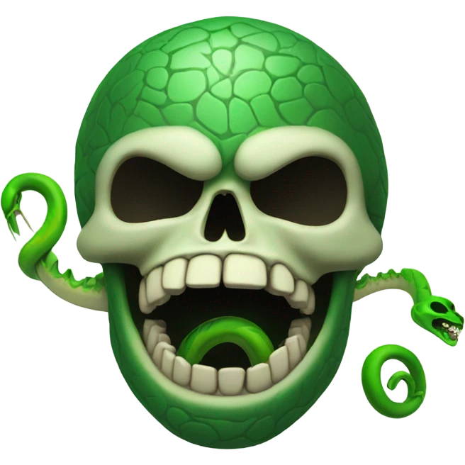 skull with open mouth green snake emoji