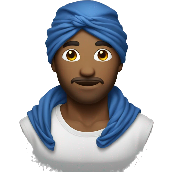 Homme avec bandana bleu emoji