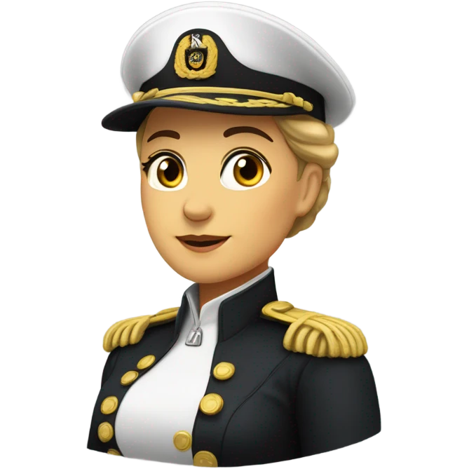German Ship Captain Woman white Uniform  emoji