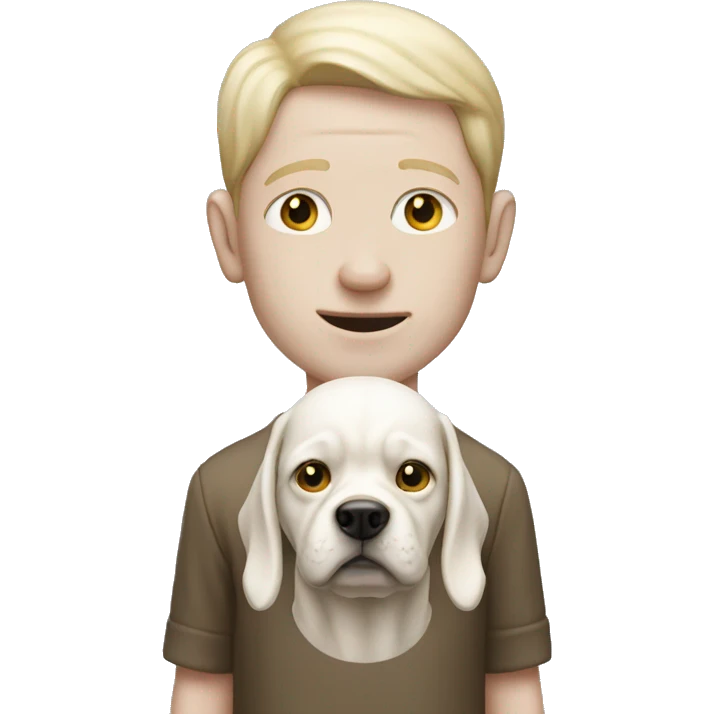 Pale man with dog emoji