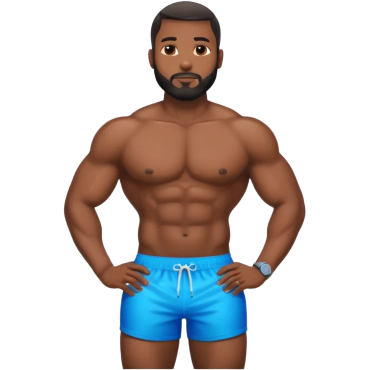 Giant big booty black oily man  emoji