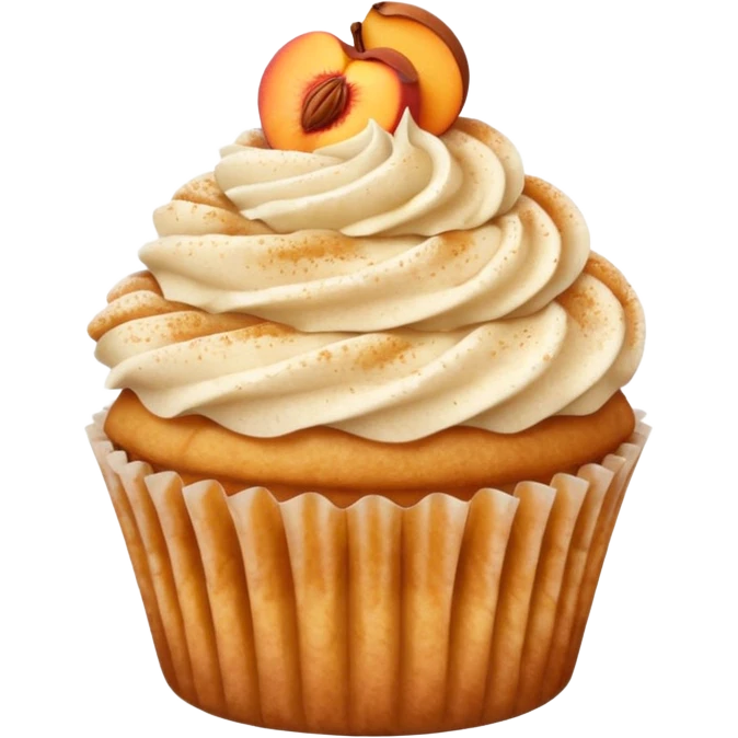 Peach cobbler cinnamon dusted cupcake emoji
