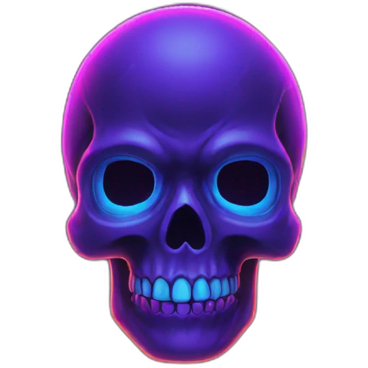 Neon skull emoji
