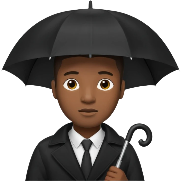 HOLDİNG UMBRELLA BLACK MAN emoji