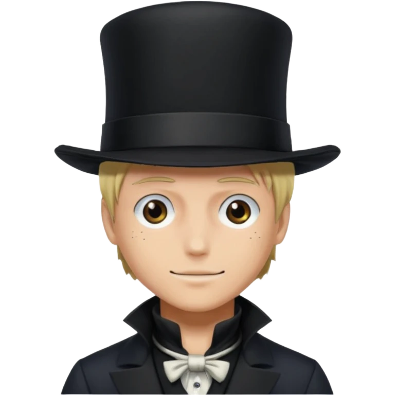 Sabo l'empereur des flammes avec un chapeau haut-de-forme noir  de one piece emoji