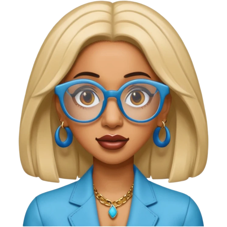 rapper Cardi B wear glasses emoji