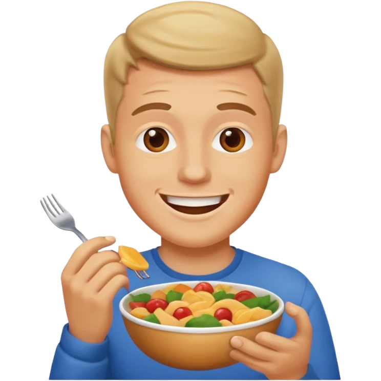 white man eating  emoji