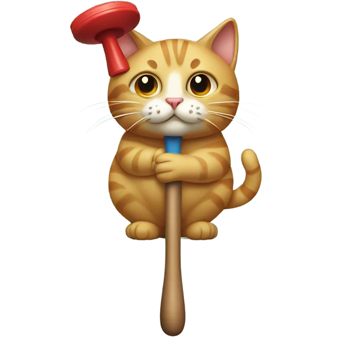 Cat with plunger on head emoji
