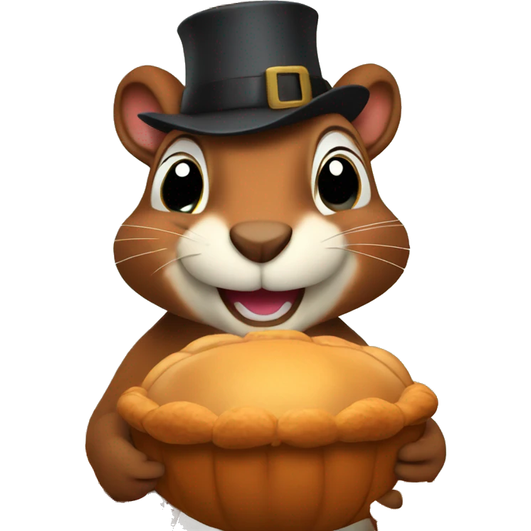 Squirrels celebrating thanksgiving  emoji