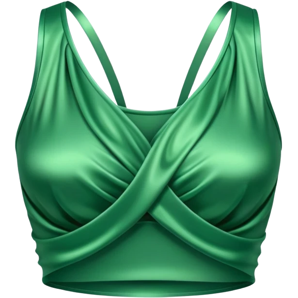 super realistic isolated green satin crop top emoji