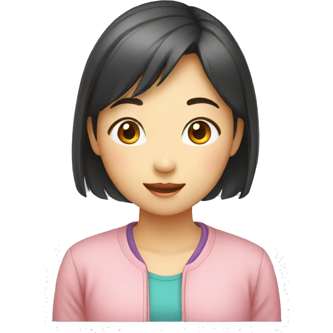 asian girl with vitamine emoji
