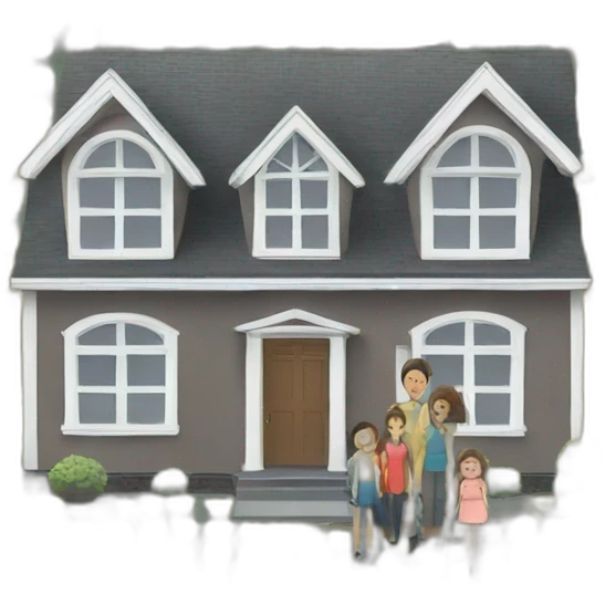 large house wirh small people in front emoji
