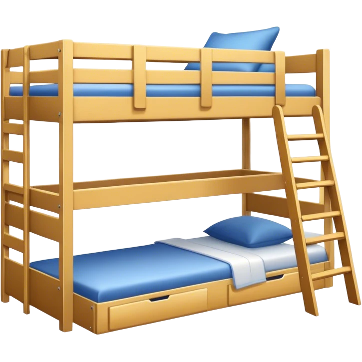 Triple bunk bed white with desk underneath  emoji