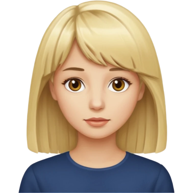blondynka srednie włosy z taką dłuższą grzywka emoji