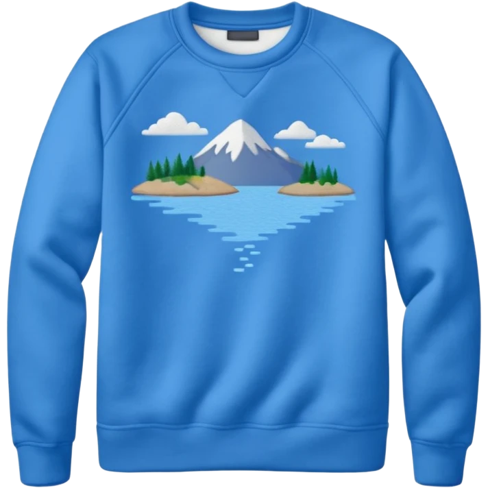 Sweat shirt with really tiny embroidered lake design in left corner emoji