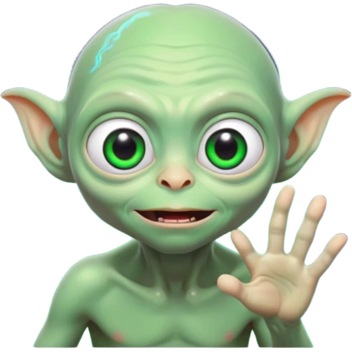 Neon gollum in space emoji