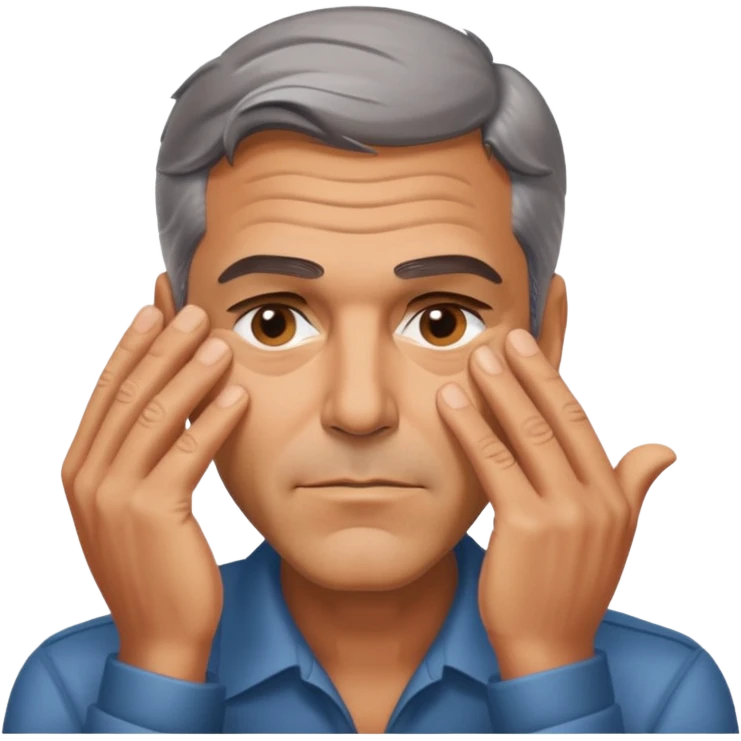 George clooney covering his eyes with his hand emoji