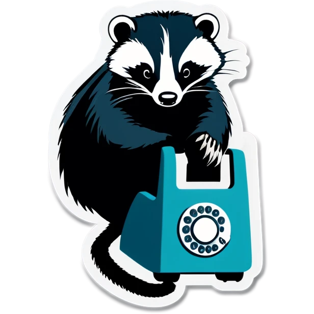 badger on a corded phone emoji