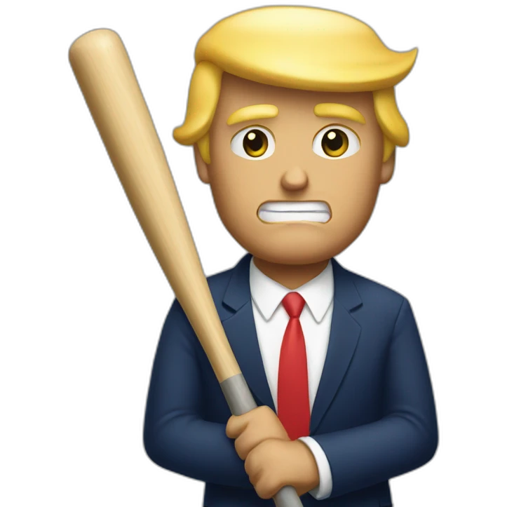 trump hold a baseball bat emoji