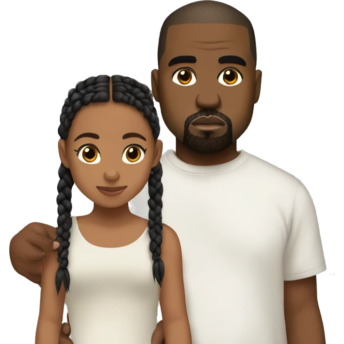 Kanye West and north west with braids  emoji