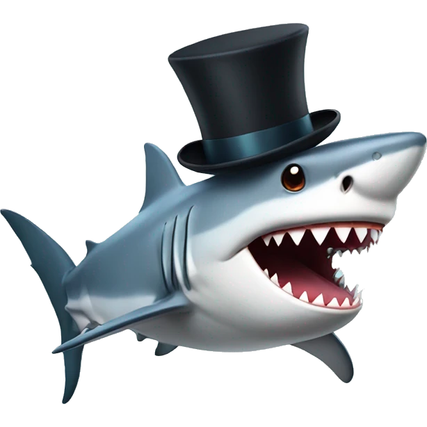 shark wearing a top hat  emoji