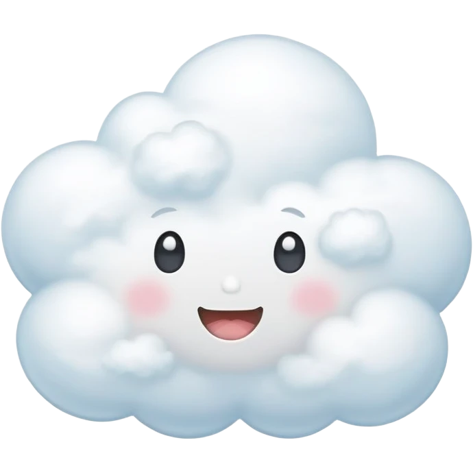 small kawaii cloud with a smiling face and soft colors emoji
