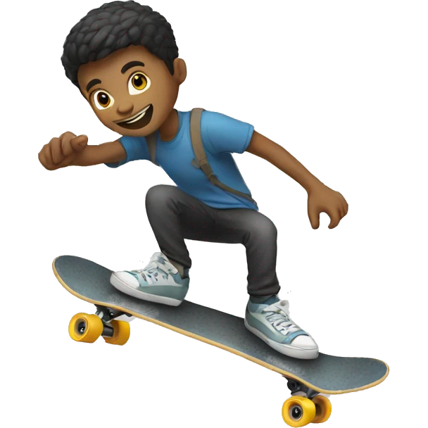 A men doing skateboard with a snakers emoji