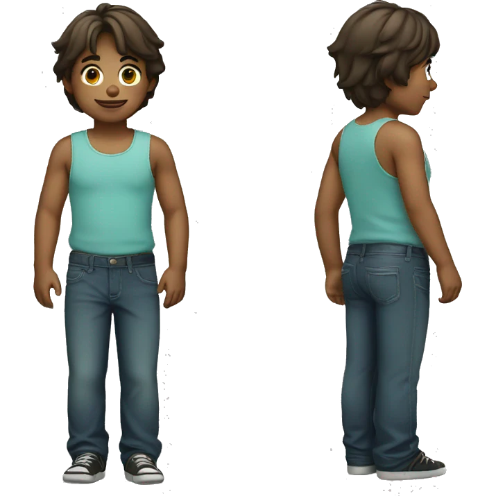 Boy with inflated belly emoji