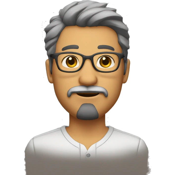 Tenned gaucho with glasses and goatee and mustache emoji