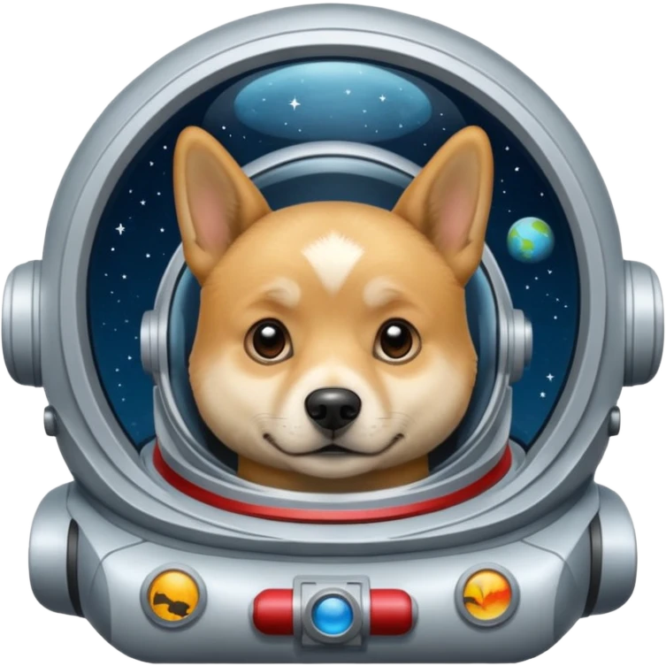 perro rubio sentado de nave espacial emoji
