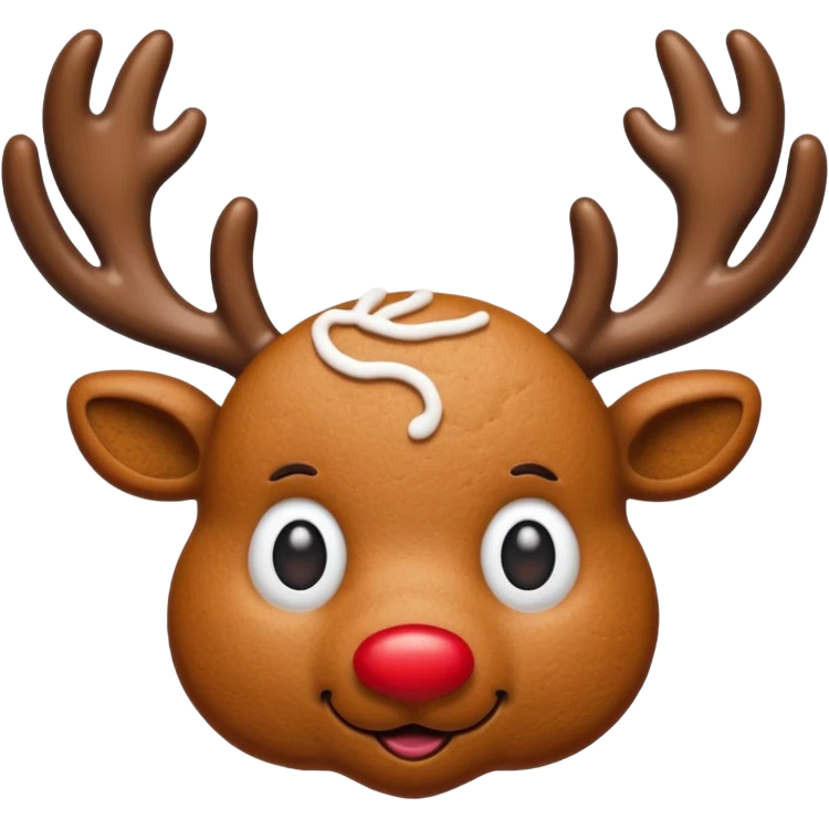 gingerbread cookie in reindeer shape emoji