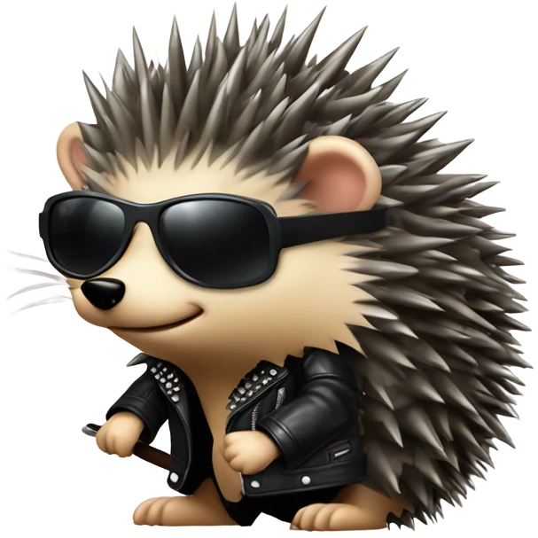 Heavy metal hedgehog emoji