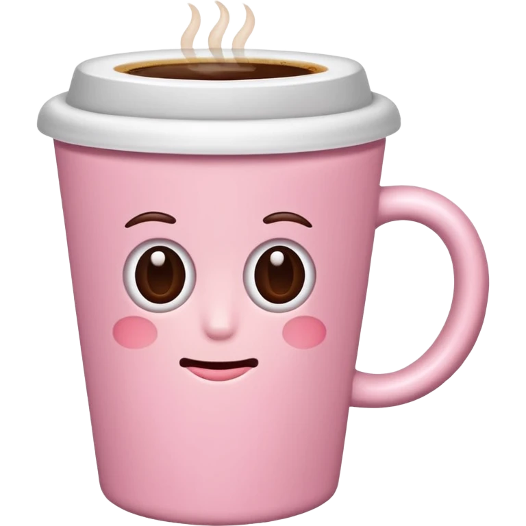 light-pink cup of coffee, no emotions emoji