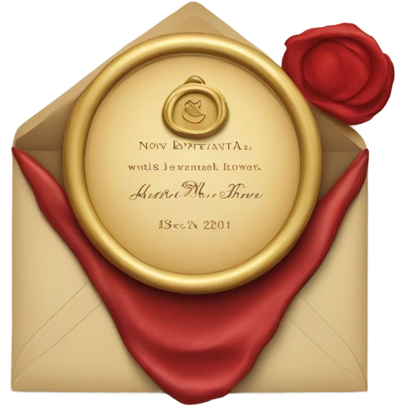 Wedding invitation with wax areal emoji