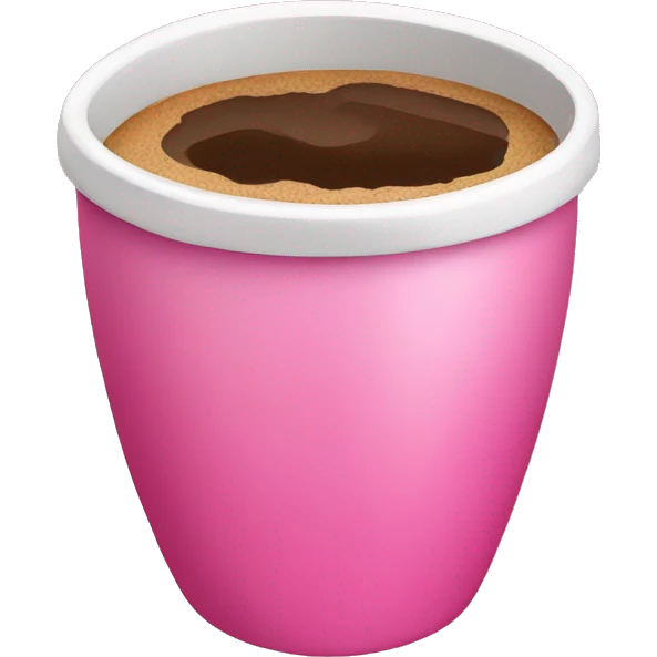 Pink cup with coffee emoji