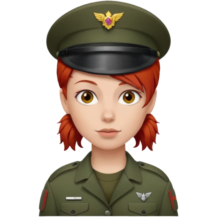 Female Soldier red hair without cap emoji