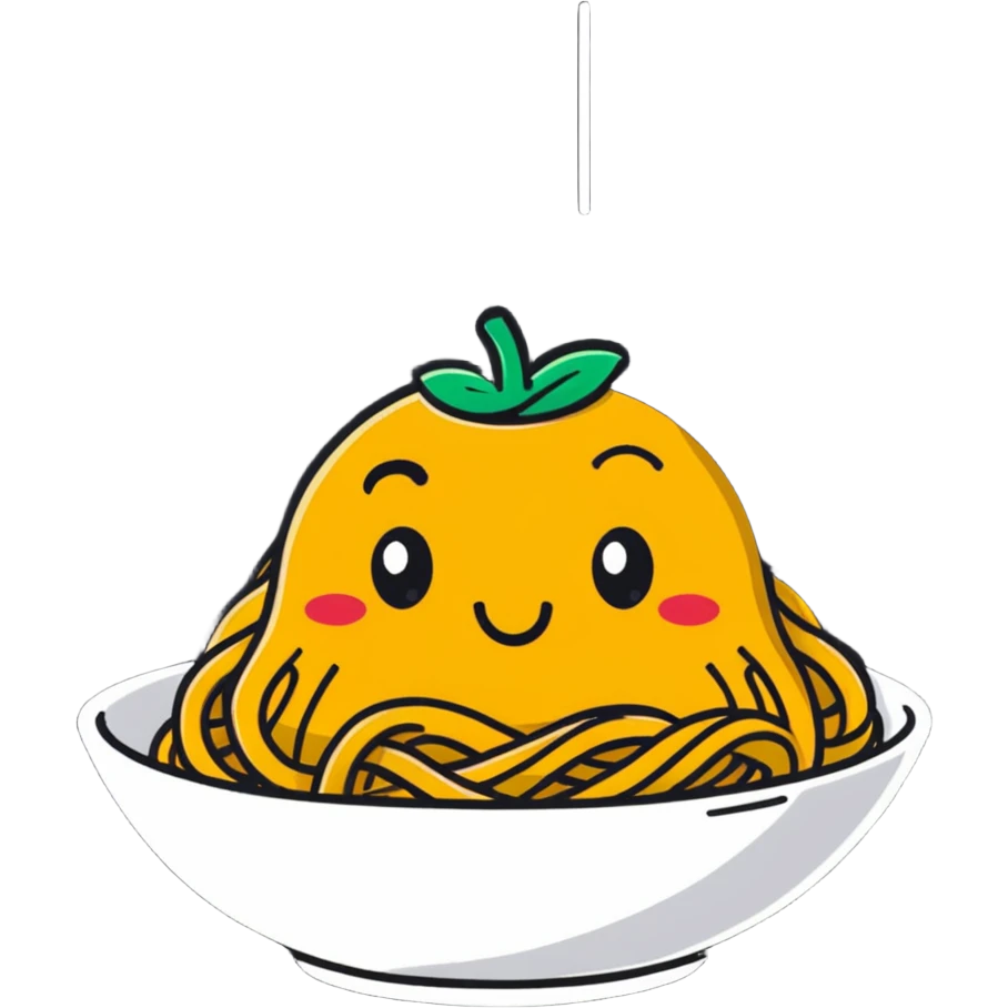 cute cartoon spaghetti character emoji