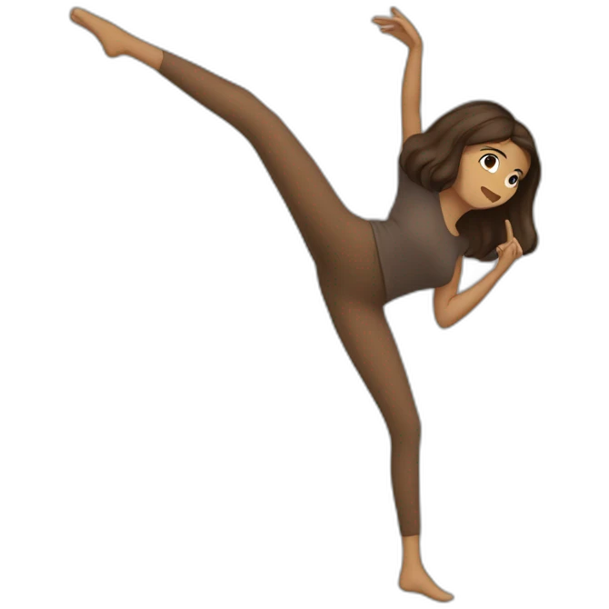Femme brune qui dab emoji