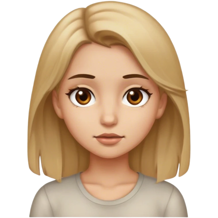 dirty blonde hair girl with brown eyes emoji