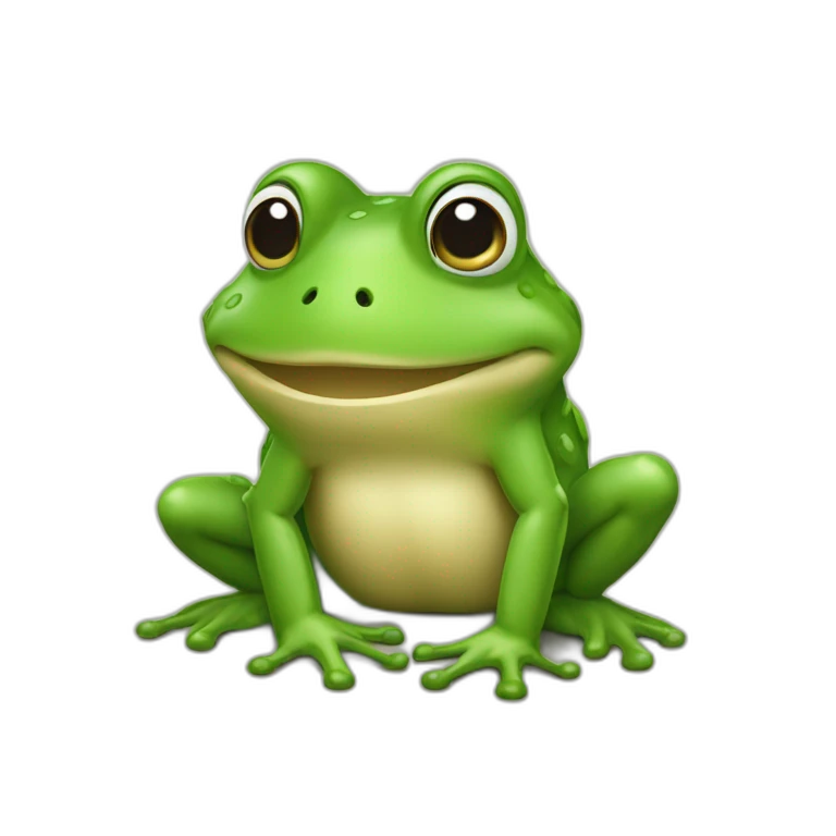 Une grenouille qui tiens un champignon emoji