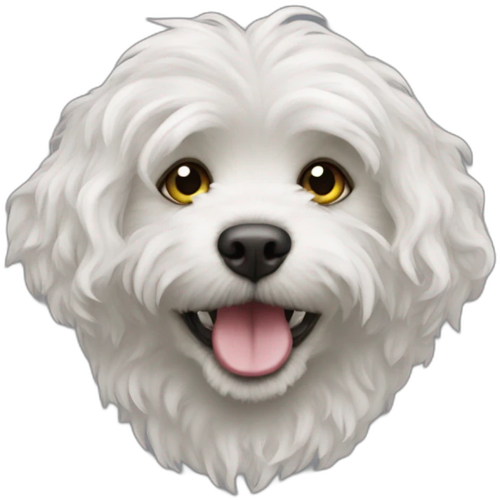 White cavapoo as Orc from World of Warcraft  emoji