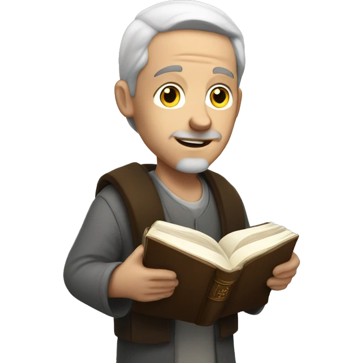 White man with bible emoji