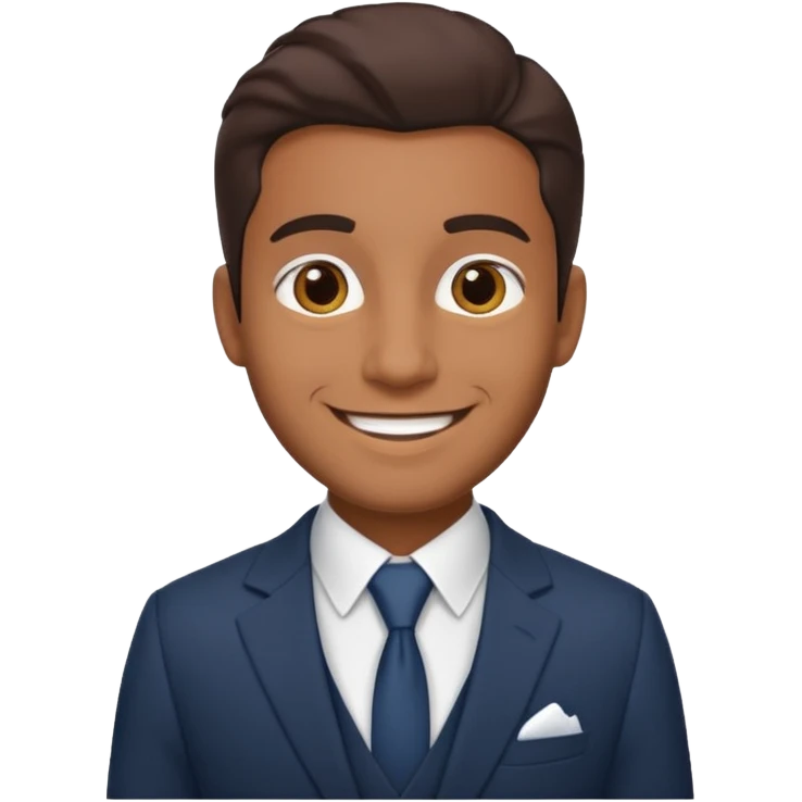 brown man wearing suit emoji