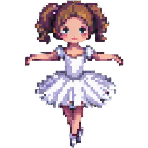 ballerina girl dancing in pixel art style emoji