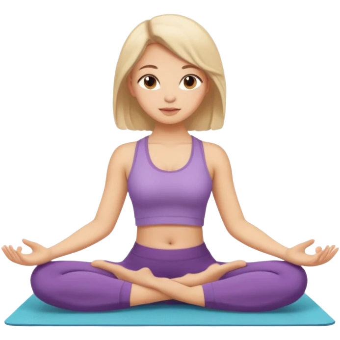 A cozy girl doing yoga emoji